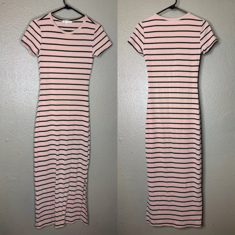 Antistar Striped beige and Black slim Dress